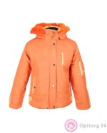 Куртка для подростка оранжевого цвета с бежевыми вставками