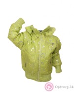 Куртка детская салатового цвета с блестящими вставками