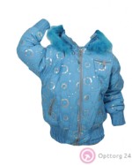 Куртка детская голубого цвета с блестящими вставками