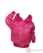 Куртка детская яркого розовго цвета с блестящими вставками