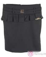Детская юбка черного цвета с украшением на поясе