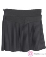 Детская юбка для девочки черного цвета в мелкую складку.