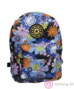Рюкзак школьный с синим цветочным принтом