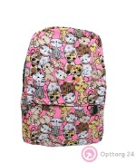 Рюкзак школьный розовый с кошками