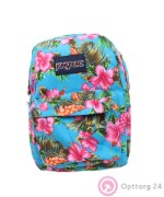 Рюкзак школьный голубой с розовыми цветами