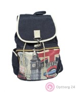 Рюкзак школьный темно синий с надписью Лондон