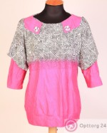 Блузка женская ярко-розовая с вставками