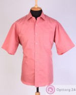 Рубашка мужская розового цвета с коротким рукавом