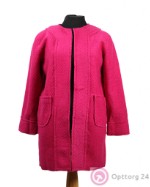 Пальто женское розовое с драпировкой