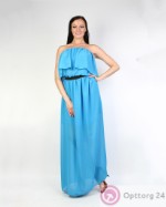 Платье женское голубое с декором