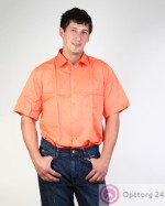 Рубашка мужская с коротким рукавом оранжевая