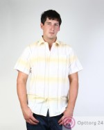 Рубашка мужская с коротким рукавом в желтую полоску