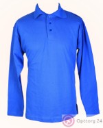 Рубашка-поло мужская с длинным рукавом синяя