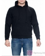 Пуловер мужской черного цвета с капюшоном