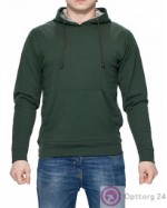 Пуловер мужской зеленого цвета с капюшоном