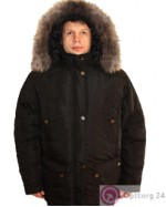 Зимняя мужская куртка на синтепоне с мехом на капюшоне