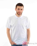 Рубашка-поло мужская с коротким рукавом белая
