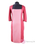 Платье женское комбинированное темно-розовое с розовой вставкой
