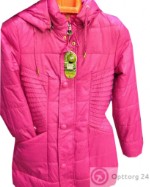 Куртка-пальто для девочки на синтепоне розового цвета