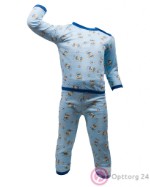 Пижама детская голубая с принтом “Мишки”