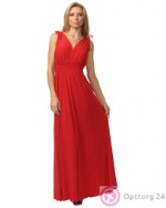 Платье женское вечернее в пол красного цвета с резинкой