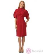 Платье женское вечернее красное с вырезами на рукавах