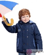 Куртка для мальчика на синтепоне синяя с голубыми вставками