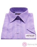 Сорочка мужская фиолетового цвета с яркой полоской