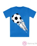 Футболка детская голубая с мячом
