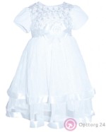 Детское платье В-Снежинка белого цвета