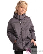 Куртка для мальчика на синтепоне серая с двумя молниями