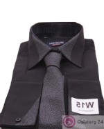 Сорочка мужская черного цвета с галстуком