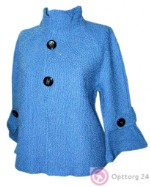 Джемпер женский вязаный голубого цвета с декором