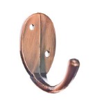 Крючок вешалка 1 рожковый медь (овал)