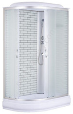 Azario Loranto CS-66120-20R FW 120 душевая кабина, поддон 20см, матовое стекло, стенки белый кирпич CS-66120-20R FW 120