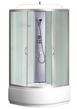 Azario Loranto CS-6680F 80*80*215 душевая кабина, поддон 40см, матовое стекло, стенки белые CS-6680F 80*80*215
