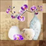 B657 Алмазная мозаика 5D “Две вазы с орхидеями” 52*52см