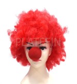 П3 Парик красный с носом для клоуна