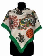 1420 Платок с цветами и узорами искусственная шерсть