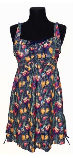 0946 Купальник-танкини женский с шортами “Цветы, пальмы”