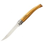 Нож филейный Opinel 10,  нержавеющая сталь, рукоять оливковое дерев, чехол, деревянный футляр