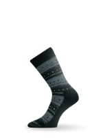 Носки Lasting TWP 686, wool+polypropylene, черный с серым рисунком, размер M (TWP686-M)