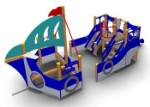 Детский игровой комплекс Корабль с горкой