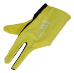 Перчатка бильярдная «Ball Teck MFO» (черно-желтая, вставка замша), защита от скольжения