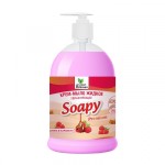 Крем-мыло жидкое “Soapy” малина в карамели увлажняющее с дозатором 500 мл Clean&amp;Green CG8099
