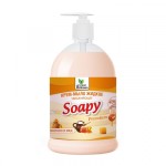Крем-мыло жидкое “Soapy” молоко и мёд увлажняющее с дозатором 1000 мл Clean&amp;Green CG8113