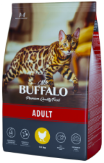 Сухой корм Mr. Buffalo для взрослых кошек, с курицей 10кг
