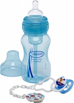 Dr Brown’s Набор подарочный, синий: бутылочка с широким горлышком 240 мл., пустышка !!!