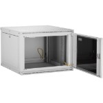Настенный разборный шкаф TLK 19”, 6U, стеклянная дверь, Ш600хВ303хГ350мм, серый (TWI-066035-R-G-GY)