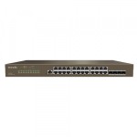 Коммутатор TENDA TEG3328F Управляемый, уровня 2, 24 10/100/1000 Base-T Ethernet ports , 4 1000 Base-X SFP ports